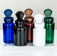 Bouteille en plastique PET avec couvercle, grand diamètre, qualité alimentaire, pour comprimés, emballage de bonbons, compléments alimentaires, bouteilles vides