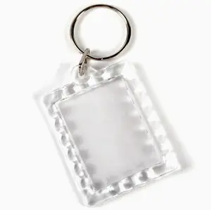 wholesale promotion custom square shape blank transparent acrylic keychain High Quality Customized Plastic Blank Photo Acrylic