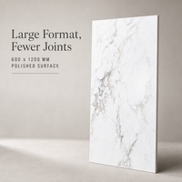 Carrelage mural effet marbre grand format 600x1200mm en porcelaine polie brillante pour salle de bain, douche, crédence et murs intérieurs