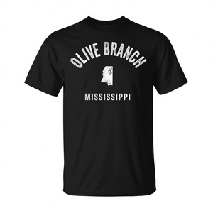 T-shirt Athlétique Vintage Olive Branch Mississippi Unisexe Col Rond Manches Courtes Promotionnel pour Adulte - Product Image 2