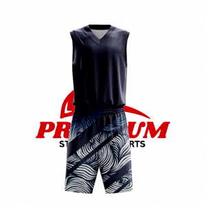 Wholesale <b>Cheap</b> Price Custom Made Printed Basketball Uniform Sets Quick Dry Breathable Sleeveless 100% Polyester Anti-Bacterial - Product Image 1