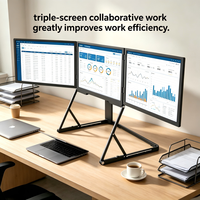 Moniteur triple écran 18,5'' FHD 1080P IPS ultra-fin / Moniteur triple portable USB-C Plug-and-Play pour ordinateur portable Mac Win