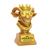 Trophée de chèvre en résine Weivista, fait main, récompense pour le champion de chèvres, cadeau amusant