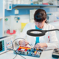 Professional 5 Diopter Adjustable Foldable Desktop LED Magnifying Glass Lamp High CRI Aluminum Alloy Portable for Beauty Salon