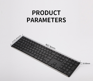 New <b>Wireless</b> Bt Rechargeable Usb Slim Full Size 104 Keys Ambidextrous Keyboard K-2383 Rechargeable Slim Keyboard - Product Image 6
