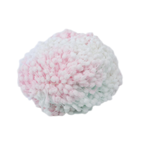 Custom Knitted Pom Yarn Chenille Yarn 6mm Art Crochet Ball Yarn 100% Polyester Raw White Fancy Yarn