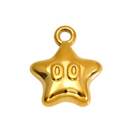 Pendentif étoile en acier inoxydable UJBOX, plaqué or 18 carats PVD, breloques pour la fabrication de bijoux, accessoires pour bracelets et colliers DIY