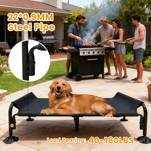 Luxe Moderne Hondenbedje Met Metalen Frame Teslin-Stof Draagbaar En Ademend Milieuvriendelijk Stevig Patroon Verhoogd Huisdierenbed - Product Image 3