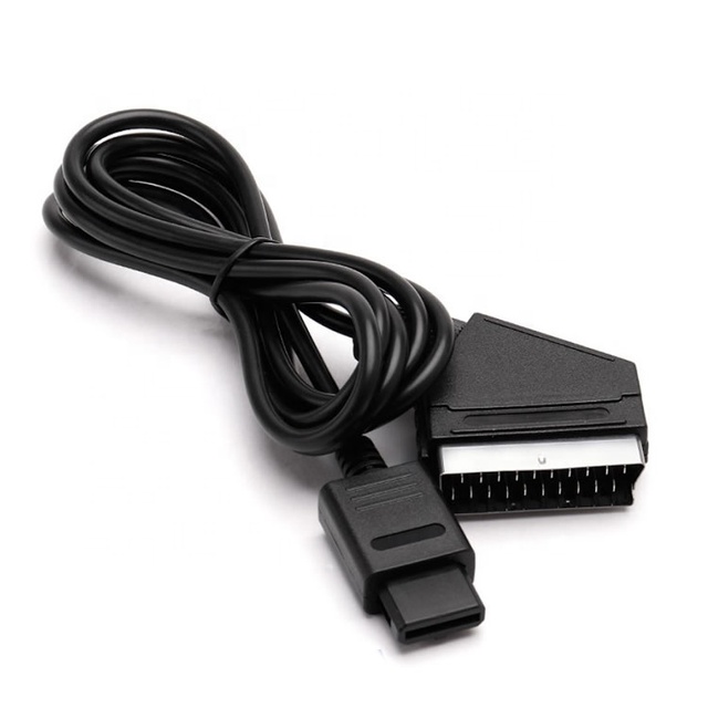 High Speed 1.8M Scart RGB AV Cable for SNES/N64/ Gamecube NGC Game Console Factory