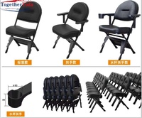 Chaise pliable en cuir PU avec porte-gobelet, siège portable pour stade, école, gymnase, événements sportifs