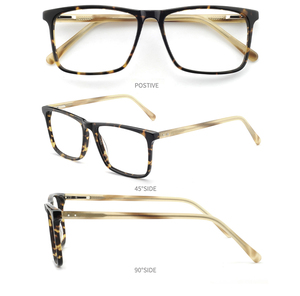 Monture de lunettes optiques rectangulaires classiques pour hommes, monture de lunettes optiques en acétate léger, 3 couleurs - Product Image 5