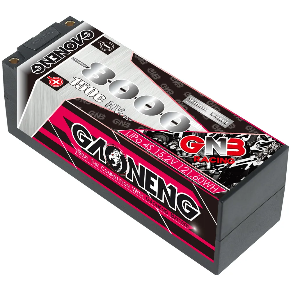 GNB GAONENG 8000MAH 4S 4 s2p 15.2V 150C custodia rigida 5mm Bullet RC LiPo batteria per 1:8 1/8 scala RC Car Racing LiHV HV ad alta tensione