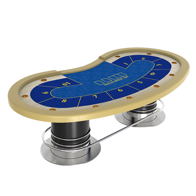 WPT LEDポーカーテーブル 赤 オーバル New-Design-RFID-Poker-Table-