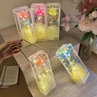 Valentijnsdag Nieuwe Stijl Rosegoud Folie Enkelvoudige Eeuwigdurende Bloem Cadeausets Kunstbloem