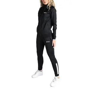 Tuta da jogging da donna personalizzata di fabbrica set poliestere 2 pezzi palestra invernale sport da donna tute da jogging tute da ginnastica