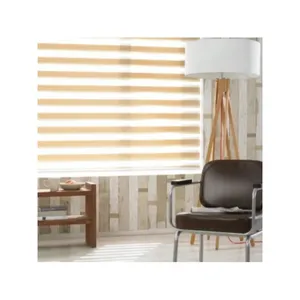 Legno naturale Duo Woodline 100x140 rotolamento elettrico Persiana Marais alta tenda verticale per ufficio Hotel incorporato Blackout - Product Image 1