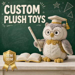Peluche Gufo Personalizzato per Laurea, Giocattoli OEM ODM, Bambola di Peluche a Forma di Libro per Professori, Regalo all'Ingrosso per Bambini - Product Image 1