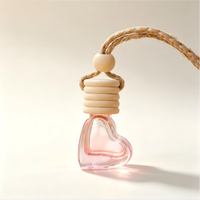 Diffuseur de voiture en verre vide en forme de cœur, rechargeable, 6 ml, couleur dégradée, pour aromathérapie et désodorisant