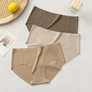 Intimo Femminile Personalizzato Traspirante in Tinta Unita, Lingerie Ultra Sottile in Seta, Slip Sexy a Vita Media Taglie Forti - Product Image 2