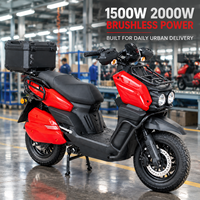 Scooter électrique de livraison de marchandises alimentaires professionnel robuste avec porte-bagages avant et boîte de livraison arrière, cyclomoteur électrique de livraison