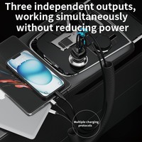 Chargeur de voiture rétractable 96W, adaptateur de charge rapide avec deux ports PD QC 3.0 et câbles intégrés pour iPhone 16 Samsung S24