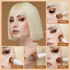 DailyQueen Morph 14 Pcs Nano Hair White Matte Handle Highlighter  Make up Brush Smoooth Application  Opulent Feel Custom logo - Product Image 3