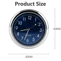 Jam Digital Tempel Pintu Interior Mobil Mini, Mekanisme Quartz, Diameter 40mm, Jam Mobil Bercahaya, Ornamen Mobil
