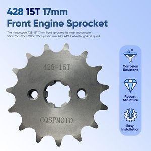 Pignon avant de moteur de moto de haute qualité 428 15T 17mm pour ATV <span class=keywords><strong>Quad</strong></span> chinois 50cc/70cc/110cc/<span class=keywords><strong>125cc</strong></span>/140cc/160cc Sunl/Lifan - Product Image 2