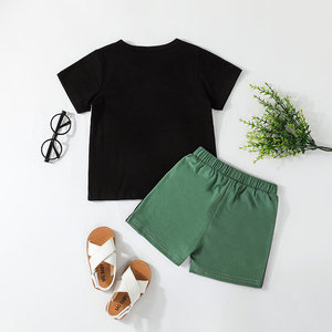 Conjunto de Verano para Niños, Camiseta de Manga Corta y Pantalones Cortos, Dos Piezas, a la Moda, con Combinación de Colores, Oferta - Product Image 2