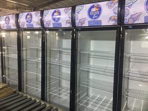 Вертикальный холодильник для напитков с прозрачной дверью для супермаркетов, коммерческий холодильник-витрина для напитков - Product Image 2