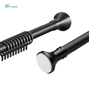 Bath Stainless Steel Black Curtain Rods Expandable Tension Rods Curtains Adjustable Curtain Rod Window