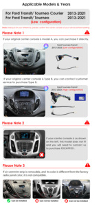 CARUPEZ Radio de Coche Android de 9.7 Pulgadas para <span class=keywords><strong>Ford</strong></span> Transit/<span class=keywords><strong>Tourneo</strong></span> Courier 13-21 7862S 8 Núcleos Estilo Vertical USB DSP Plug and Play - Product Image 5