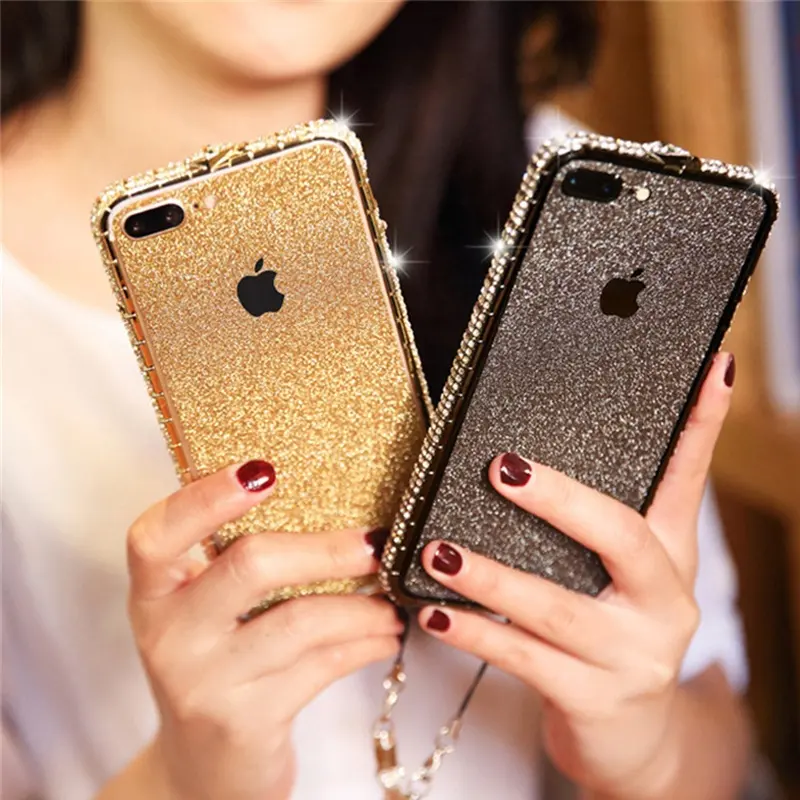 New Fashion For Iphone Cases Girl Gold And Silver Color Rhinestone Luxury Phone Case For Iphone 12 13 Pro Max