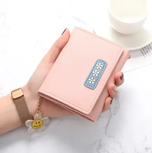 Fashion Cute Coin Purse Karten halter Folding Print Reiß verschluss Korean Wooden Women Short Wallet