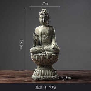 Juego de Esculturas de Buda Vintage en Resina - Figuras Decorativas Rústicas para Meditación <span class=keywords><strong>Zen</strong></span> - Product Image 4