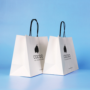 Bolsa de Papel Kraft Blanca y Marrón Personalizada con Asa Retorcida, Bolsa de Papel para Alimentos, Paquete de Pan para Llevar, Logotipo Personalizado - Product Image 6