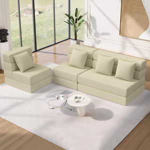 Modular <b>Sponge</b> <b>Sofa</b> Bed L Shape Foldable Convertible Living Room Furniture <b>For</b> Children Adults Elderly - Product Image 1