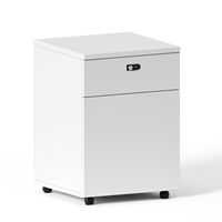 Escritorio de Oficina Modular Extensible con Marco de Madera Blanca Moderna y Gabinete Móvil, Tamaño Personalizable
