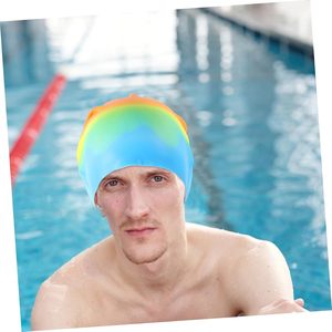 Bonnet de bain en silicone multicolores pour adultes, bonnet de bain en silicone personnalisé - Product Image 4