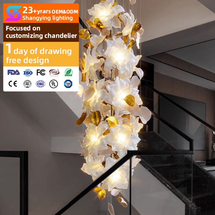 Luxury Modern Long LED Crystal Chandelier