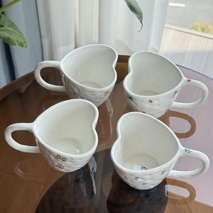 Lelyi ถ้วยกาแฟเซรามิกรูปหัวใจสำหรับเด็กผู้หญิงดีไซน์แบบเรียบง่ายวาดด้วยมือสร้างสรรค์รูปผีเสื้อรูปหัวใจแบบเกาหลี - Product Image 4
