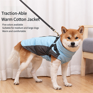 犬服反射デザイナーペット服服犬冬コートハーネス付き - Product Image 5