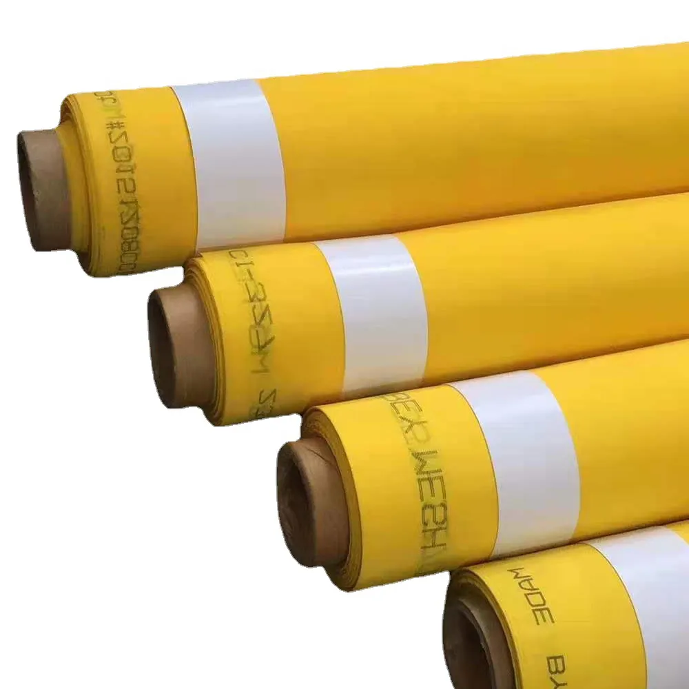 노란색 흰색 볼트 천 140 메쉬 폴리 에스테르 스크린 인쇄 메쉬