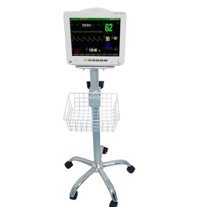 Schbory Monitor Trolley Steel Aluminum Minimalist Design Medical Equipment Hospital Cart 5.5kg Silver White - Product Image 3