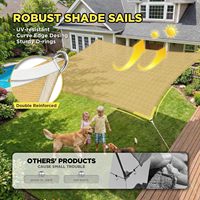 Voile d'ombrage rectangulaire OEM ODM pour jardin, 20x25cm, en HDPE, anti-UV, respirante, pour terrasse