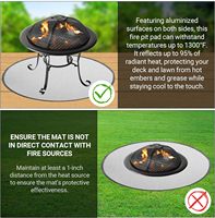 Tapis de barbecue en fibre de verre double face, imperméable, résistant à l'huile, ignifuge, résistant à la chaleur, antidérapant, pour extérieur, protection pour foyer et grillades, camping