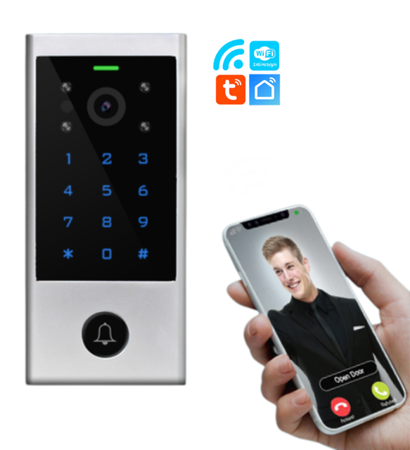 Tuya Intercom Smart WiFi Full Duplex Video Intercom System, Digital Touch Keypad Access Control With Doorbell Unlock Remotely