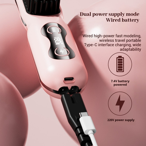 Mini lisseur électrique sans fil rechargeable par USB avec écran LCD, applicateur peigne à ions négatifs pour racines et peigne de massage du cuir chevelu - Product Image 3