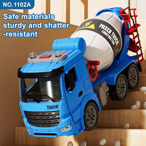 Camion mélangeur à inertie réaliste 1:16 personnalisé avec portes ouvrables, lumières clignotantes et musique, jouet de construction durable pour garçons - Product Image 6
