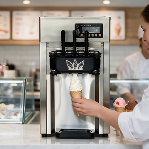 <b>Commercial</b> Desktop Three Nozzle <b>Ice</b> <b>Machine</b>, Stainless Steel Three Flavor Soft Serve <b>Ice</b> <b>Machine</b> - Product Image 1